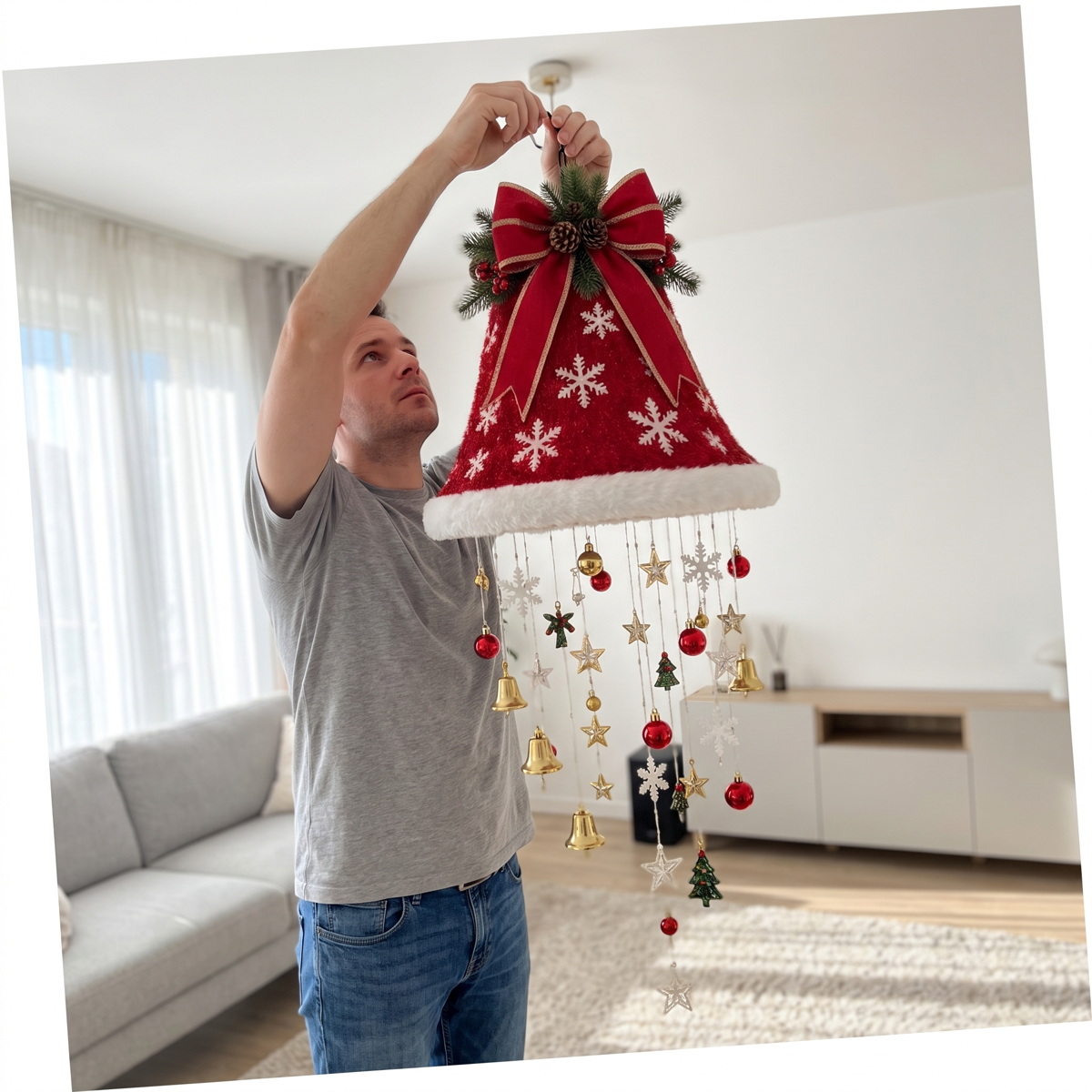 Hanging the JollyLamps Christmas Bell lamp